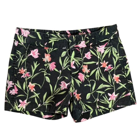 Gap The City 3 Inch Floral  in Black and Pink Size 2 - Picture 1 of 3